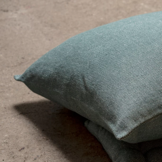 LINUM PEPPER Kissenhülle - 40x40 Cm - Dunkel Grautürkis C97 4 LINUM PEPPER Kissenhülle - 40x40 Cm - Dunkel Grautürkis C97 – Bild 2