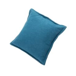 David Fussenegger SYLT Kissenhülle Uni Mit Zierstich - 40x40 Cm - Atlantik