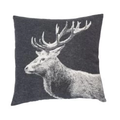 David Fussenegger SILVRETTA Kissenhülle Hirsch - 50x50 Cm - Anthrazit