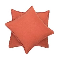 David Fussenegger SYLT Kissenhülle Uni Mit Zierstich - 40x40 Cm - Terracotta