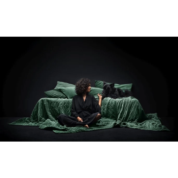 Linum Paolo Kissenhülle - 50x90 Cm - Smaragdgrün 6 Linum Paolo Kissenhülle - 50x90 Cm - Smaragdgrün – Bild 4