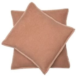 David Fussenegger SYLT Kissenhülle Uni Mit Zierstich - 40x40 Cm - Milka