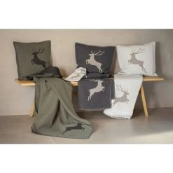 David Fussenegger Sylt Hirsch Kissenhülle - 50x50 Cm - Army -Boutique-Kissen-Discounter 426690 big 2