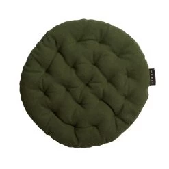 Linum PEPPER Sitzkissen Rund - Ø 37 Cm - Höhe 3 Cm - Dunkles Olivgrün A93