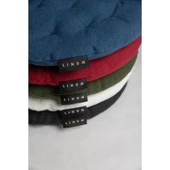 Linum PEPPER Sitzkissen Rund - Ø 37 Cm - Höhe 3 Cm - Dunkles Olivgrün A93 -Boutique-Kissen-Discounter 432274 big 3