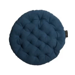Linum PEPPER Sitzkissen Rund - Ø 37 Cm - Höhe 3 Cm - Indigoblau C99