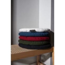 Linum PEPPER Sitzkissen Rund - Ø 37 Cm - Höhe 3 Cm - Indigoblau C99 -Boutique-Kissen-Discounter 432275 big 4