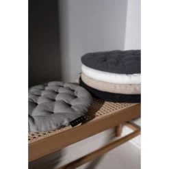 Linum PEPPER Sitzkissen Rund - Ø 37 Cm - Höhe 3 Cm - Bronzebraun G06 -Boutique-Kissen-Discounter 432277 big 4