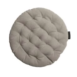 Linum PEPPER Sitzkissen Rund - Ø 37 Cm - Höhe 3 Cm - Hellgrau G15