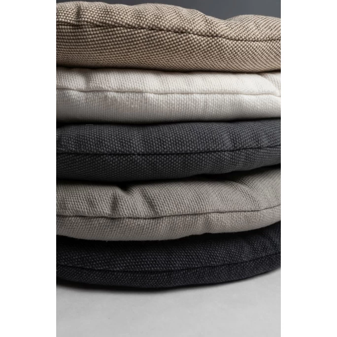 Linum PEPPER Sitzkissen Rund - Ø 37 Cm - Höhe 3 Cm - Hellgrau G15 4 Linum PEPPER Sitzkissen Rund - Ø 37 Cm - Höhe 3 Cm - Hellgrau G15 – Bild 2