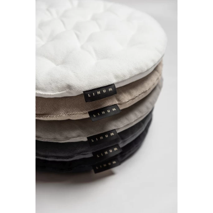 Linum PEPPER Sitzkissen Rund - Ø 37 Cm - Höhe 3 Cm - Hellgrau G15 5 Linum PEPPER Sitzkissen Rund - Ø 37 Cm - Höhe 3 Cm - Hellgrau G15 – Bild 3