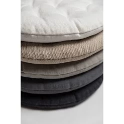 Linum PEPPER Sitzkissen Rund - Ø 37 Cm - Höhe 3 Cm - Schwarz H01 -Boutique-Kissen-Discounter 432280 big 2