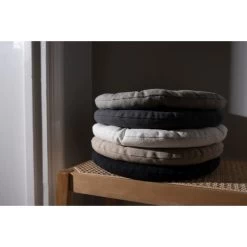 Linum PEPPER Sitzkissen Rund - Ø 37 Cm - Höhe 3 Cm - Weiss I01 -Boutique-Kissen-Discounter 432281 big 4