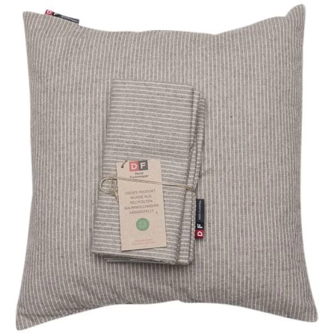 David Fussenegger NIZZA Nadelstreifen Recycling Kissen 2er-Set - 2 Stück à 40x40 Cm - Schlamm 6 David Fussenegger NIZZA Nadelstreifen Recycling Kissen 2er-Set - 2 Stück à 40x40 Cm - Schlamm – Bild 4