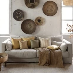 Linum SILK Kissenhülle - 40x40 Cm - Straw Yellow E37 -Boutique-Kissen-Discounter 455037 big 2