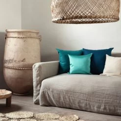 Linum SILK Kissenhülle - 50x50 Cm - Turquoise C13 -Boutique-Kissen-Discounter 455047 big 2