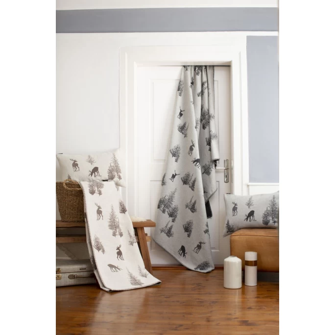 David Fussenegger SILVRETTA Hirsche/Tannen Allover Kissenhülle - 40x60 Cm - Ecru/schlamm 4 David Fussenegger SILVRETTA Hirsche/Tannen Allover Kissenhülle - 40x60 Cm - Ecru/schlamm – Bild 2