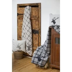 David Fussenegger SILVRETTA Hirschkopf Kissenhülle - 50x50 Cm - Rauch -Boutique-Kissen-Discounter 471104 big 1