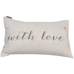 David Fussenegger SILVRETTA With Love Kissenhülle - 30x50 Cm - Rohweiß