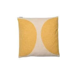 Boutique-Kissen-Discounter 24 David Fussenegger ALBA Halbkreise Kissenhülle - 50x50 Cm - Hellgelb